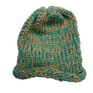 Hand knit crochet beanie